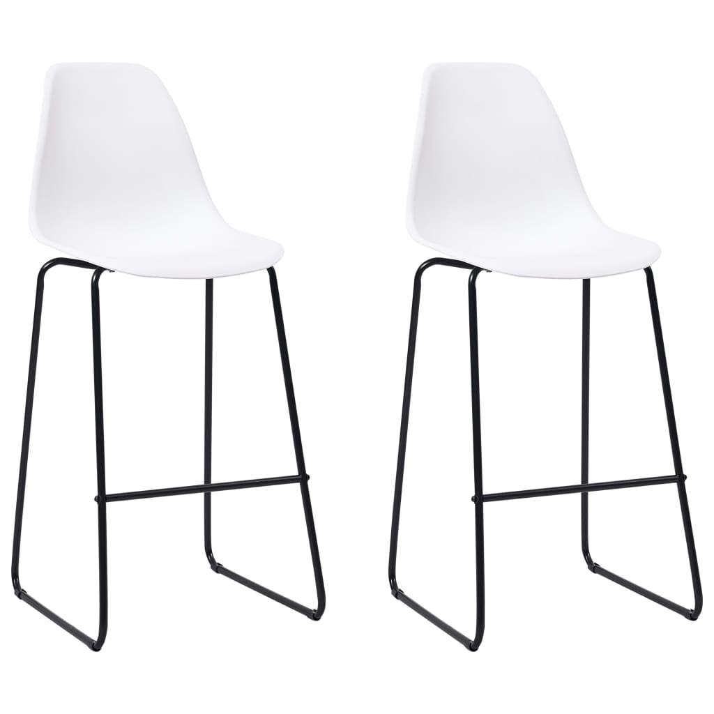 Barstole 2 stk. plastik hvid