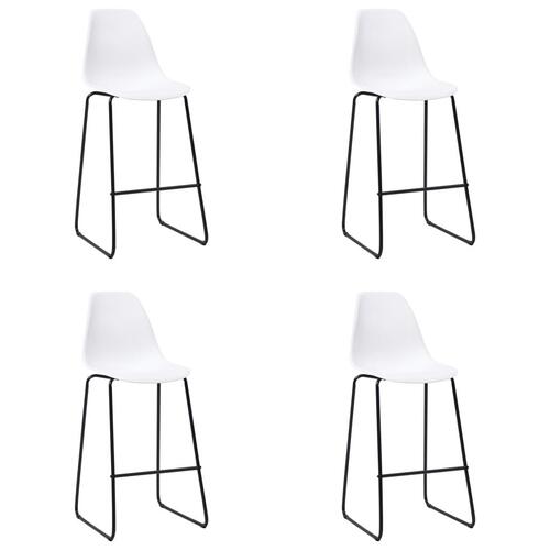 Barstole 4 stk. plastik hvid