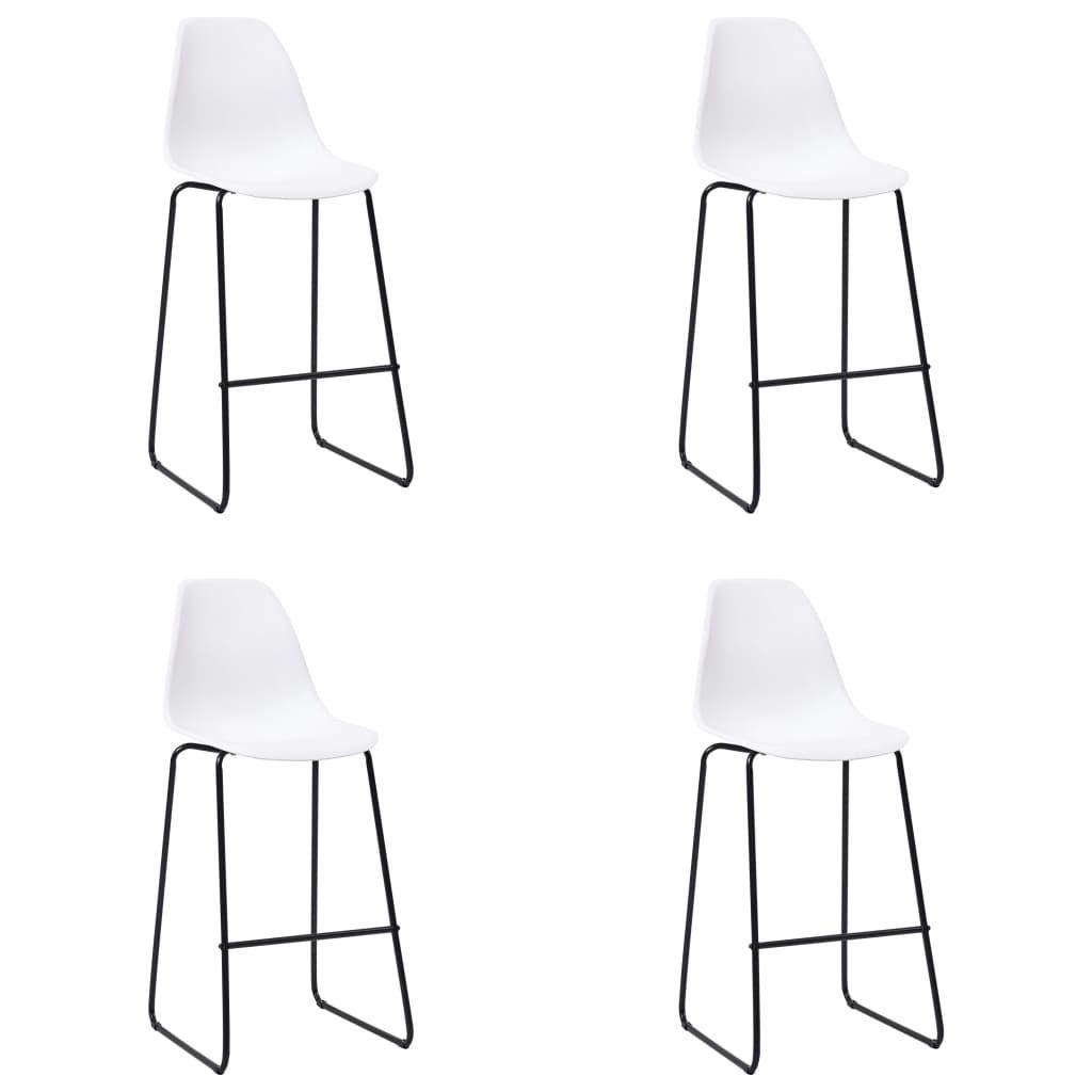 Barstole 4 stk. plastik hvid