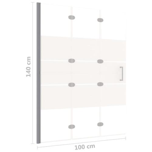 Foldbar bruseafskærmning 100x140 cm sikkerhedsglas hvid