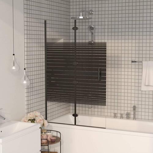 Foldbar bruseafskærmning 80x140 cm sikkerhedsglas sort