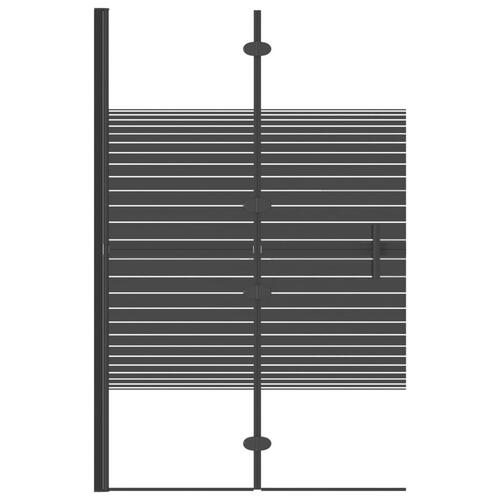 Foldbar bruseafskærmning 80x140 cm sikkerhedsglas sort