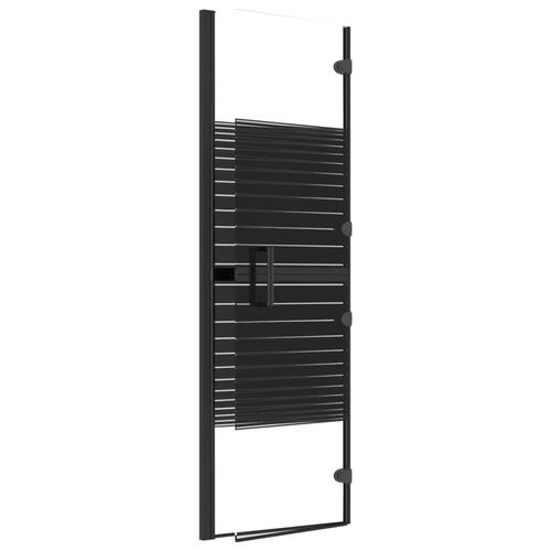 Foldbar bruseafskærmning 80x140 cm sikkerhedsglas sort