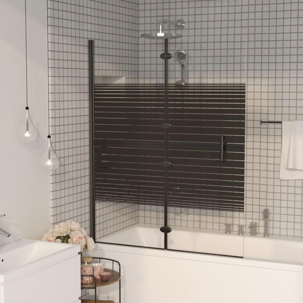 Foldbar bruseafskærmning 100x140 cm sikkerhedsglas sort