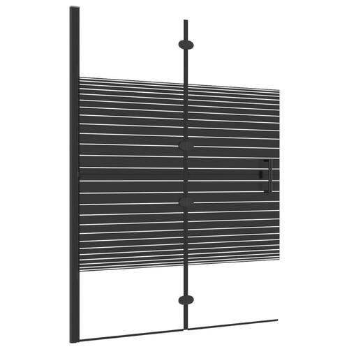 Foldbar bruseafskærmning 100x140 cm sikkerhedsglas sort