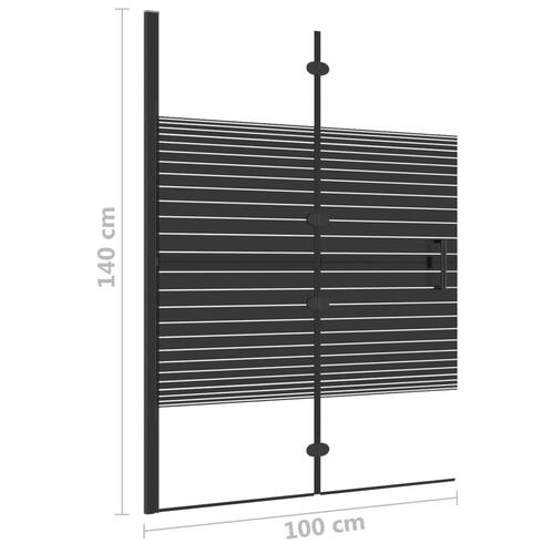Foldbar bruseafskærmning 100x140 cm sikkerhedsglas sort