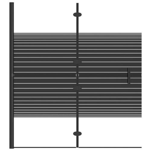 Foldbar bruseafskærmning 120x140 cm sikkerhedsglas sort