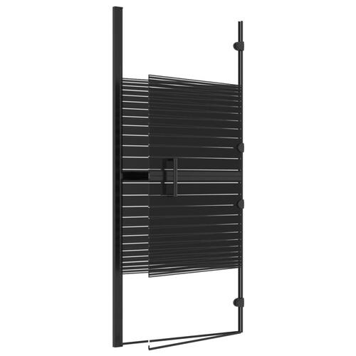 Foldbar bruseafskærmning 120x140 cm sikkerhedsglas sort