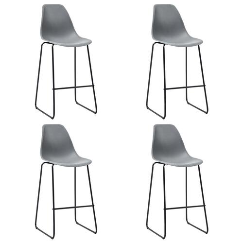 Barstole 4 stk. plastik grå