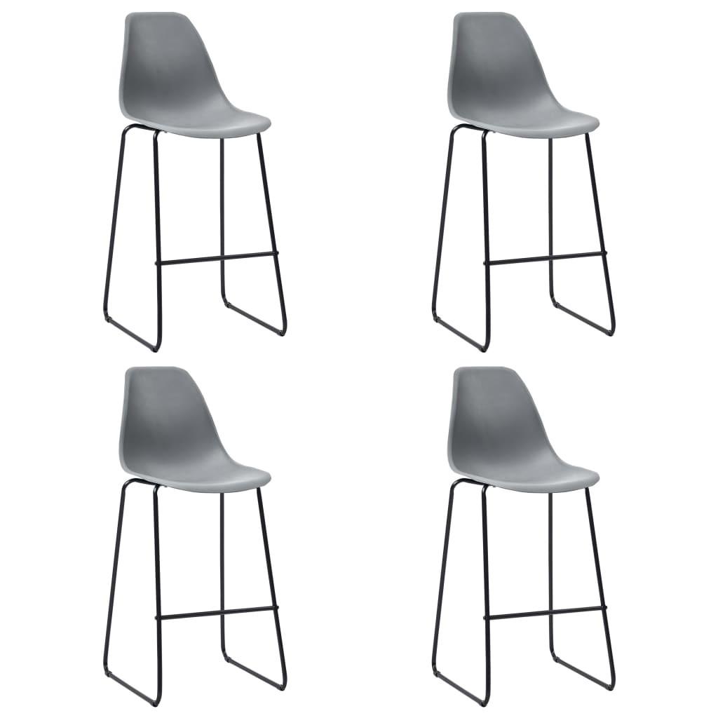 Barstole 4 stk. plastik grå