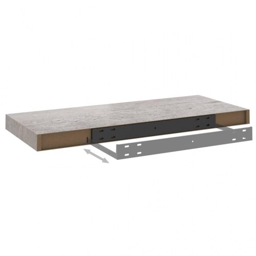 Væghylder 2 stk. - 60 × 23,5 × 3,8 cm i MDF, betongrå