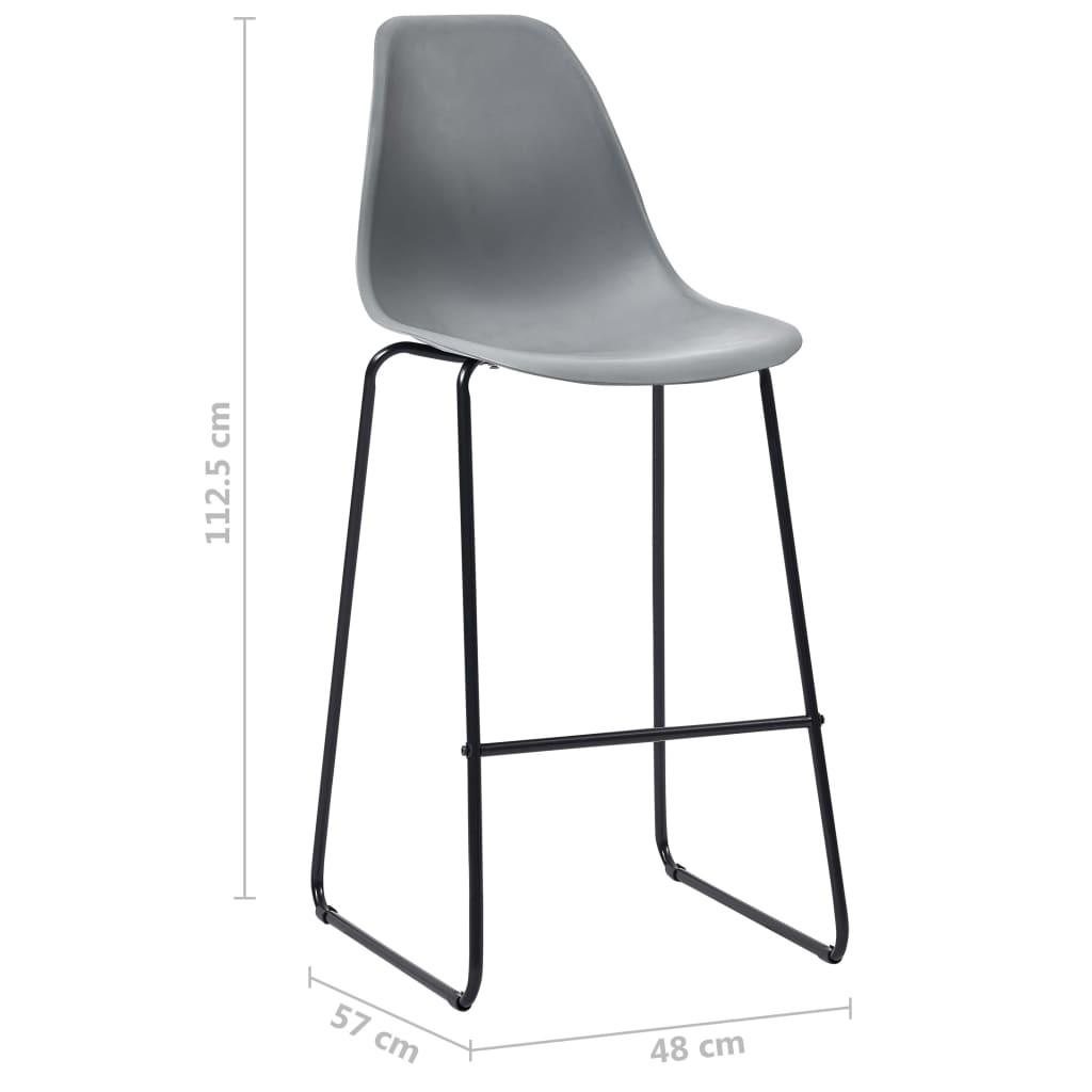 Barstole 4 stk. plastik grå