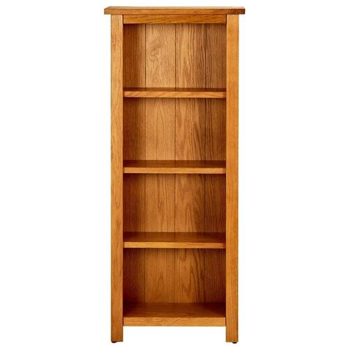 Bogreol med 4 hylder 45x22x110 cm massivt egetræ