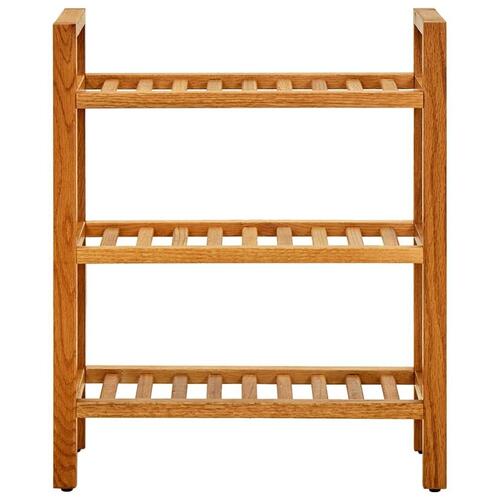 Skostativ med 3 hylder 50x27x60 cm massivt egetræ