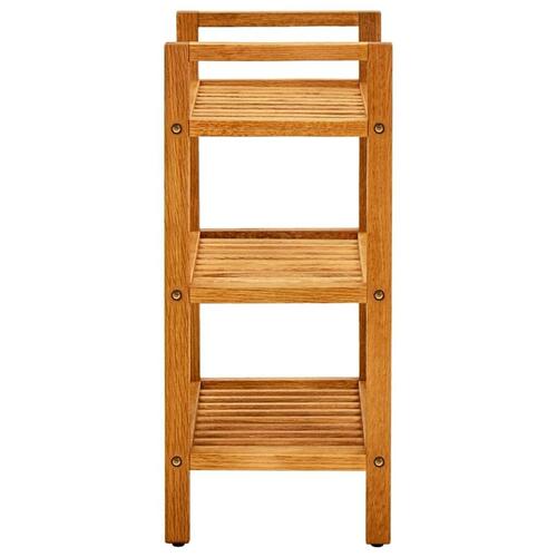 Skostativ med 3 hylder 50x27x60 cm massivt egetræ