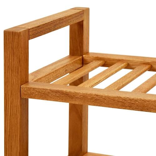 Skostativ med 4 hylder 50x27x80 cm massivt egetræ