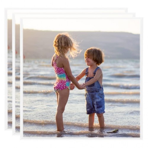Billedrammer 3 stk. til bord 20x20 cm MDF hvid