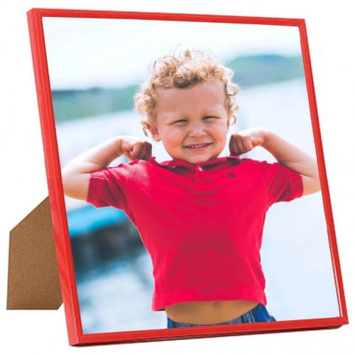 Billedrammer 5 stk. til bord 20x20 cm MDF rød