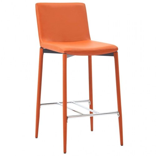 Barstole 2 stk. kunstlæder orange