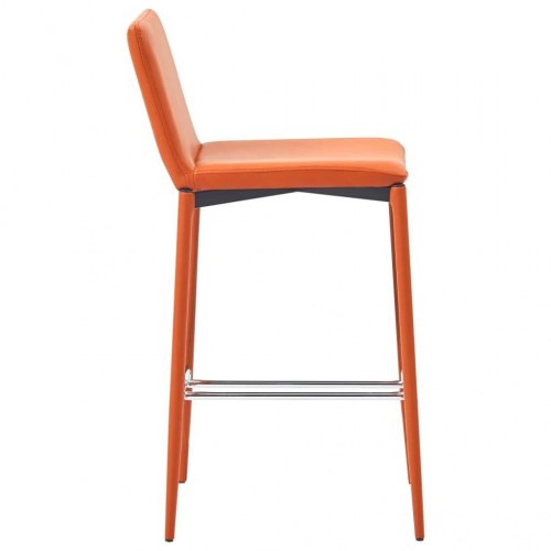 Barstole 2 stk. kunstlæder orange