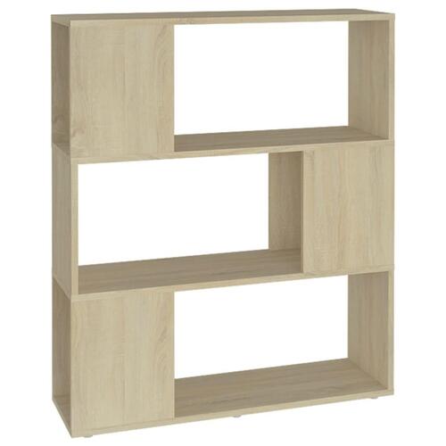 Bogreol/rumdeler 80x24x94 cm konstrueret træ sonoma-eg