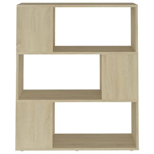 Bogreol/rumdeler 80x24x94 cm konstrueret træ sonoma-eg