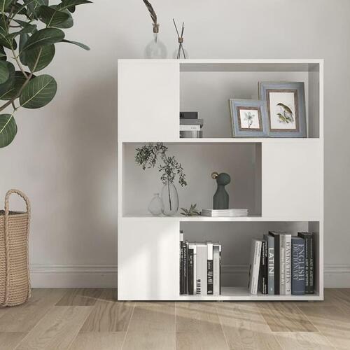 Bogreol/rumdeler 80x24x94 cm konstrueret træ hvid højglans