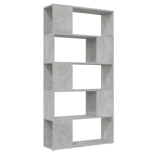 Bogreol/rumdeler 80x24x155 cm konstrueret træ betongrå