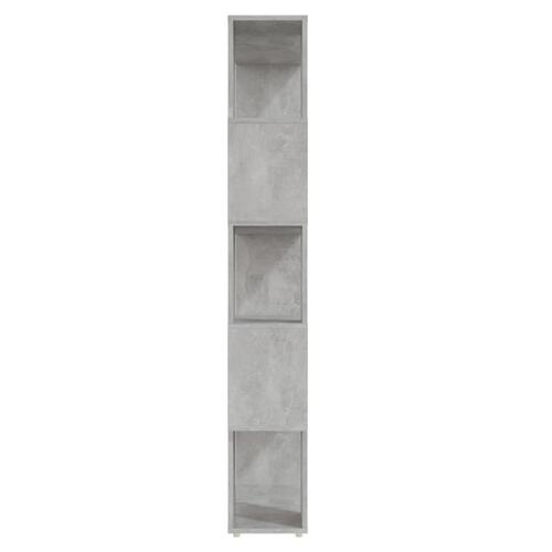 Bogreol/rumdeler 80x24x155 cm konstrueret træ betongrå