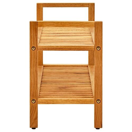 Skostativ med 2 hylder 100x27x40 cm massivt egetræ