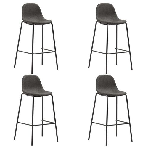 Barstole 4 stk. stof mørkegrå