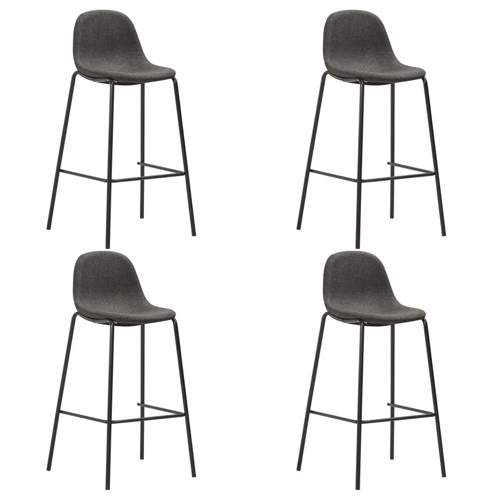 Barstole 4 stk. stof mørkegrå