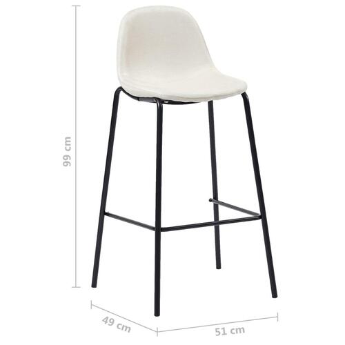 Barstole 4 stk. stof cremefarvet