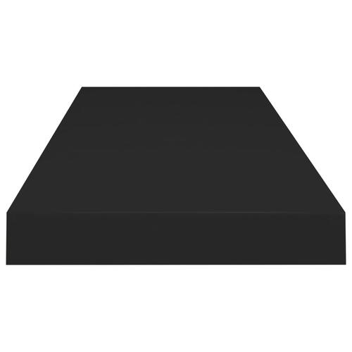 Væghylder 2 stk. 80x23,5x3,8 cm MDF sort