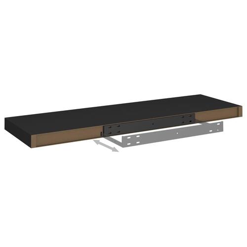 Væghylder 2 stk. 80x23,5x3,8 cm MDF sort