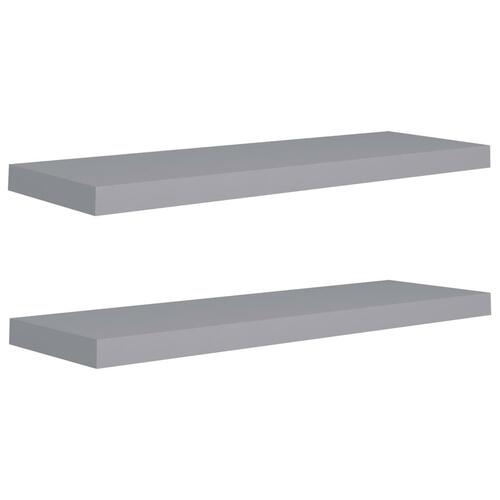 Væghylder 2 stk. 80x23,5x3,8 cm MDF grå