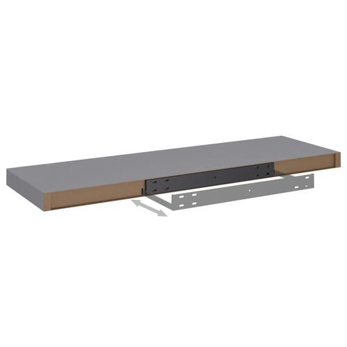 Væghylder 2 stk. 80x23,5x3,8 cm MDF grå