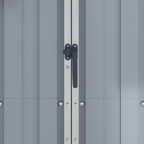 Haveskur 116x45x175 cm galvaniseret stål grå