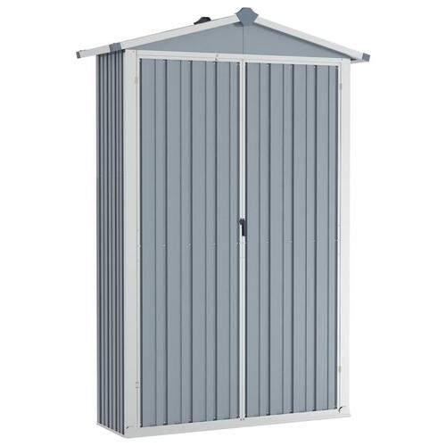 Haveskur 116x45x175 cm galvaniseret stål grå