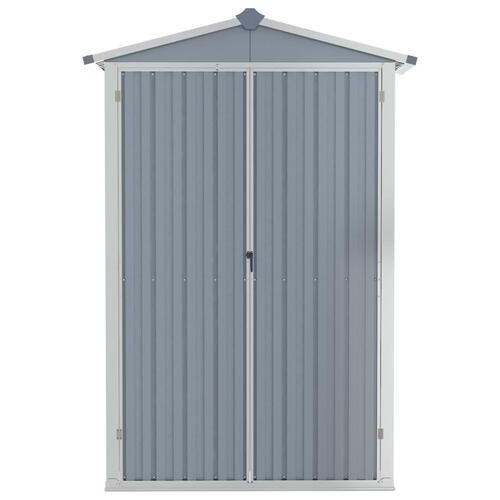Haveskur 116x45x175 cm galvaniseret stål grå