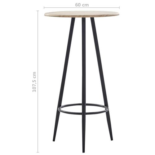 Barbord 60 x 107,5 cm MDF egetræsfarvet