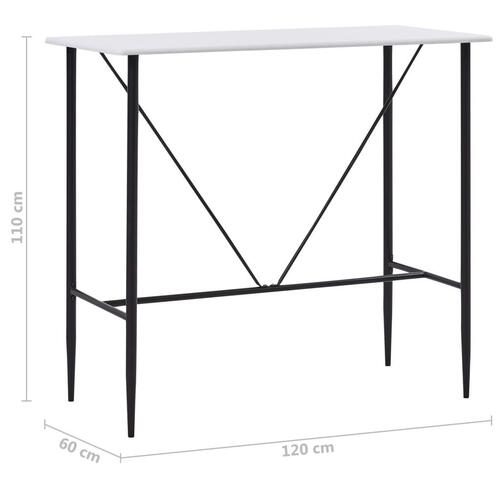 Barbord 120 x 60 x 110 cm MDF hvid