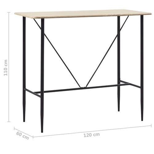 Barbord 120 x 60 x 110 cm MDF egetræsfarvet