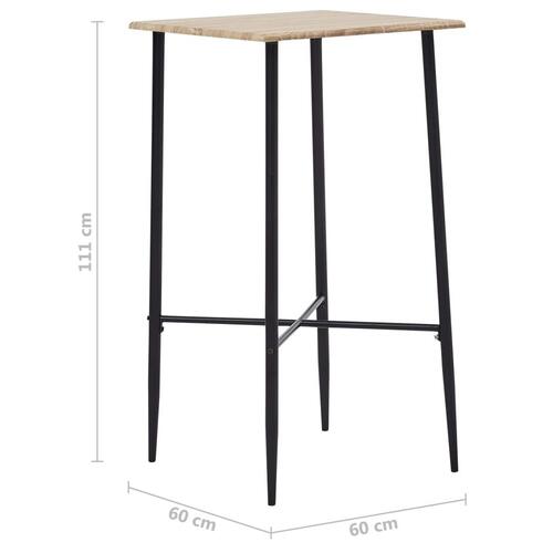 Barbord 60 x 60 x 111 cm MDF egetræsfarvet