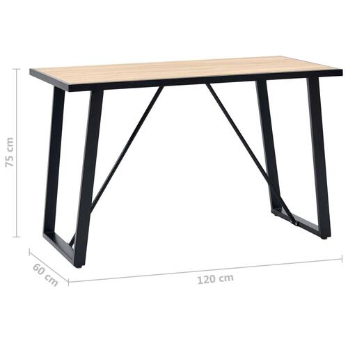 Spisebord 120 x 60 x 75 cm MDF egetræsfarve