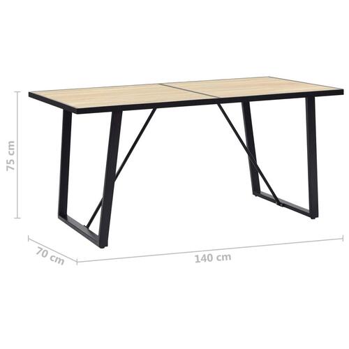 Spisebord 140 x 70 x 75 cm MDF egetræsfarve