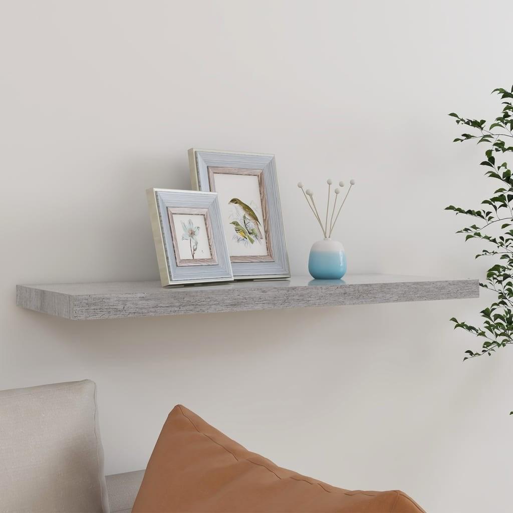 Væghylde 80x23,5x3,8 cm MDF betongrå