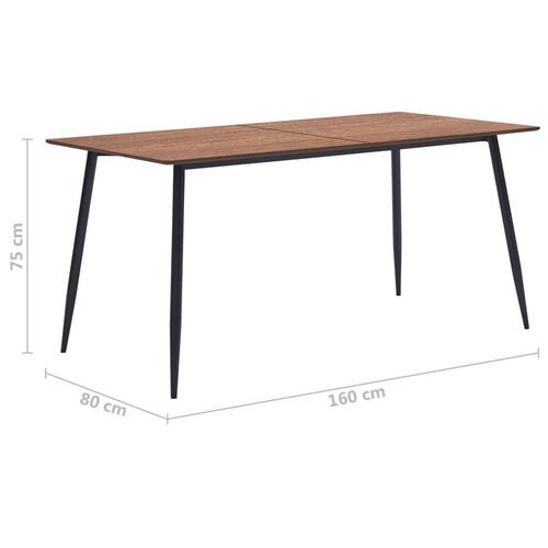Spisebord 160 x 80 x 75 cm MDF brun