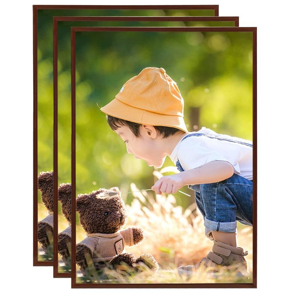 Billedrammer 3 stk. til bord 15x21 cm MDF bronzefarvet