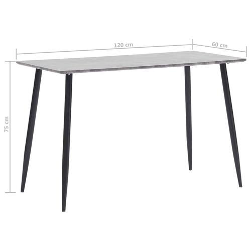 Spisebord 120 x 60 x 75 cm MDF grå